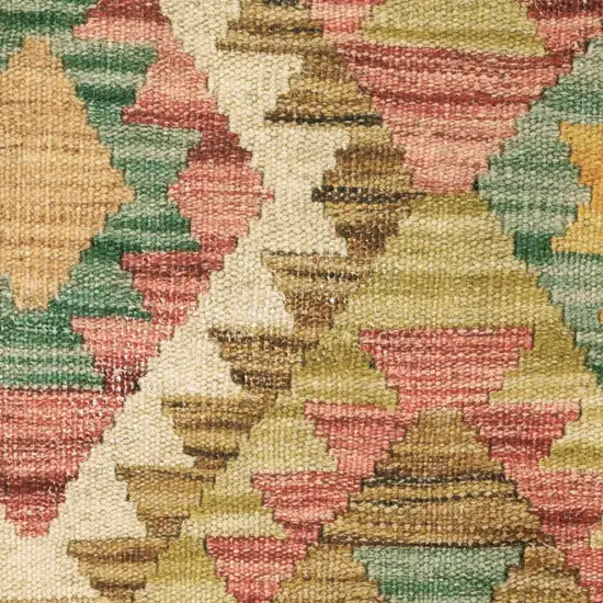 Gold Orange Brown Red Green Purple And Beige Southwestern Printed Stain Resistant Non Skid Runner Rug Photo 4