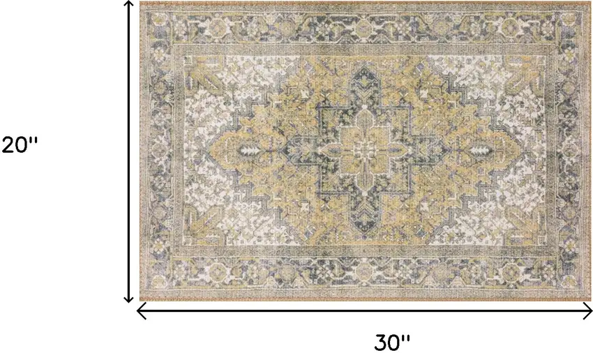 Gold Oriental Distressed Non Skid Area Rug Photo 7