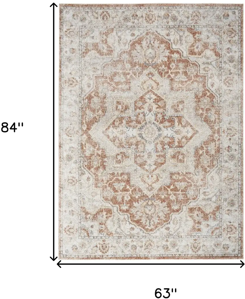 Gold Oriental Power Loom Washable Area Rug Photo 8