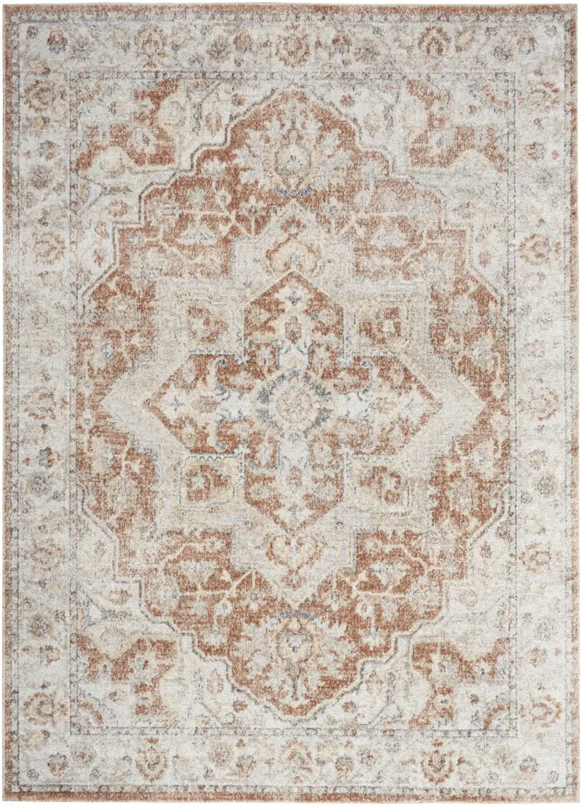 Gold Oriental Power Loom Washable Area Rug Photo 2