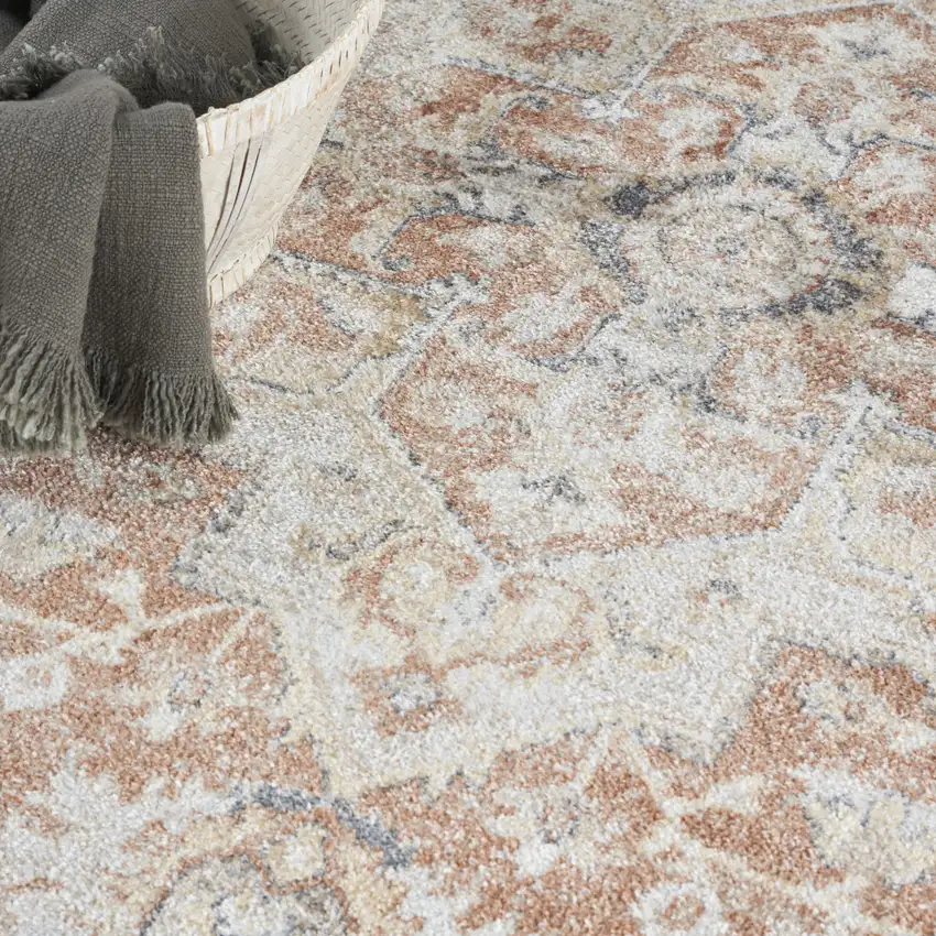 Gold Oriental Power Loom Washable Area Rug Photo 9