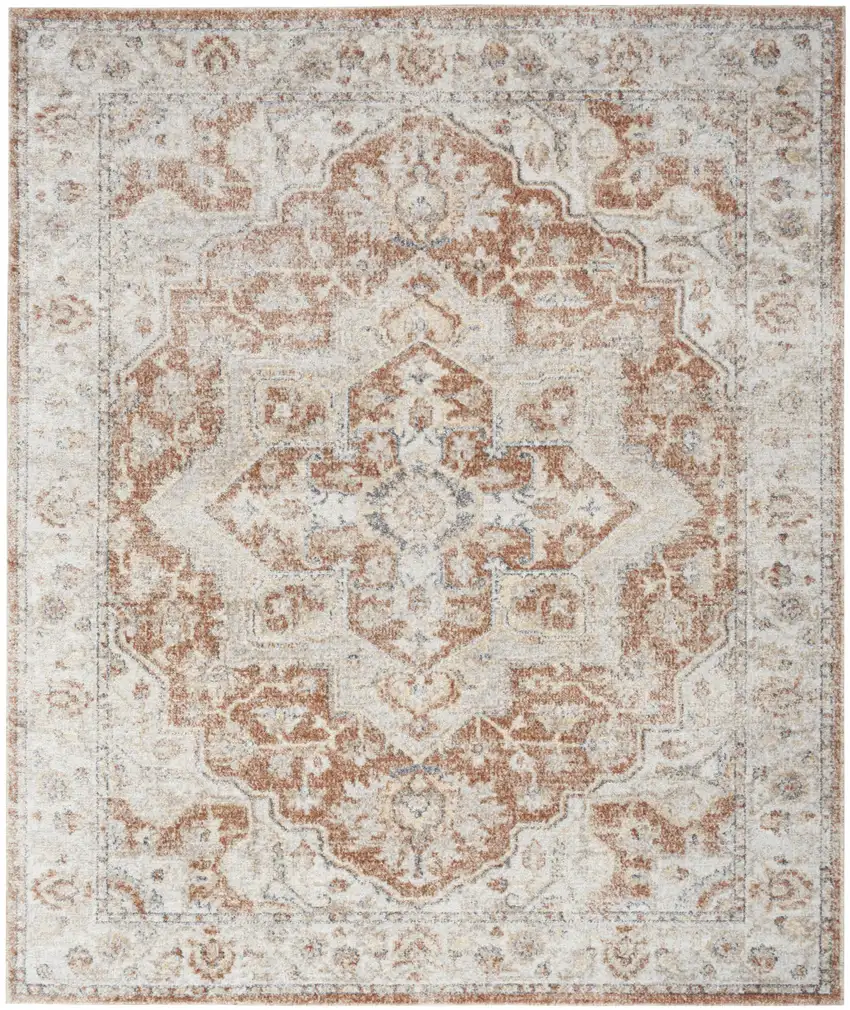 Gold Oriental Power Loom Washable Area Rug Photo 1