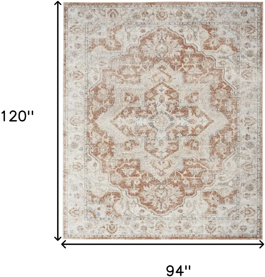 Gold Oriental Power Loom Washable Area Rug Photo 8