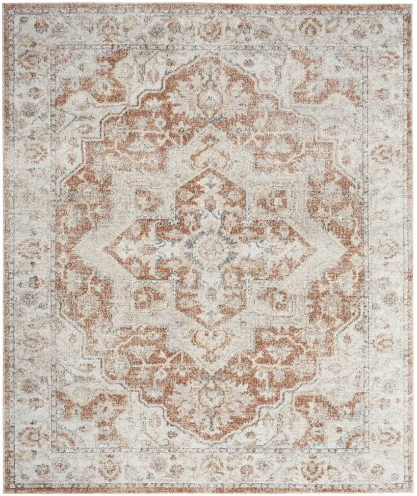 Gold Oriental Power Loom Washable Area Rug Photo 1