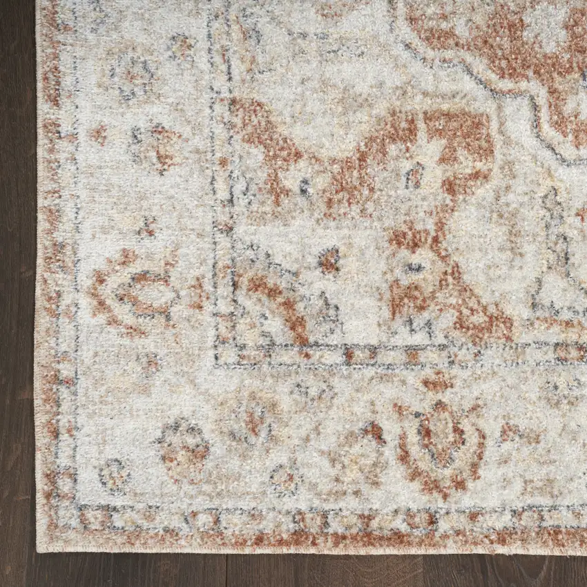 Gold Oriental Power Loom Washable Area Rug Photo 9