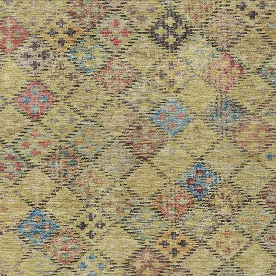 Gold Pink And Blue Geometric Washable Indoor Outdoor Area Rug Photo 6