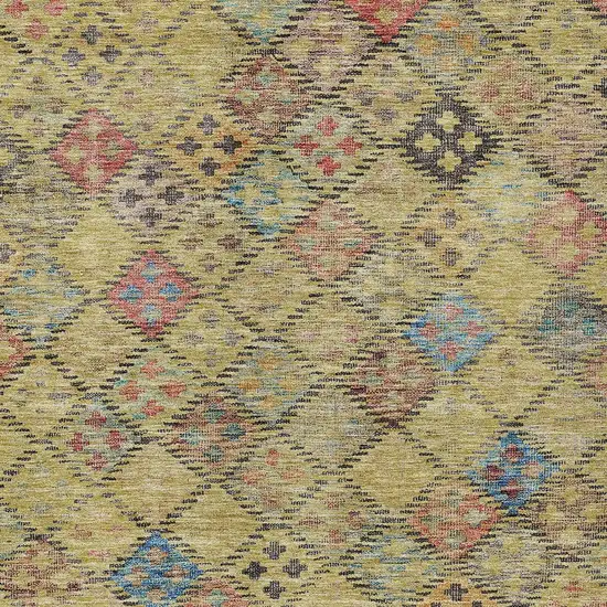 Gold Pink And Blue Geometric Washable Indoor Outdoor Area Rug Photo 6