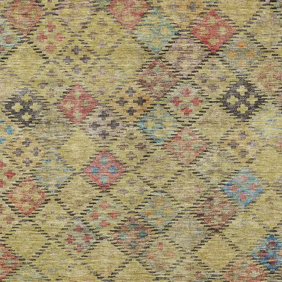 Gold Pink And Blue Geometric Washable Indoor Outdoor Area Rug Photo 6
