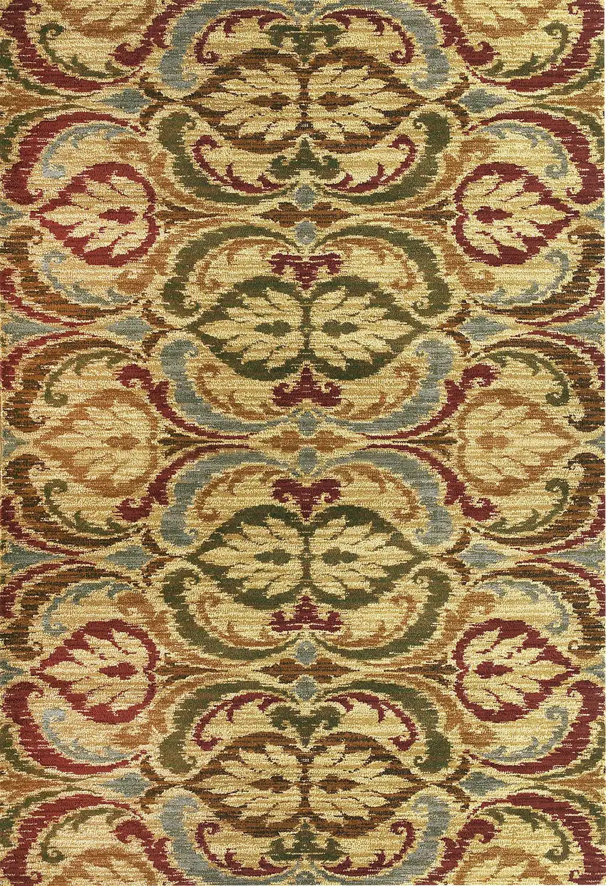 Gold Polypropylene Rug Photo 1