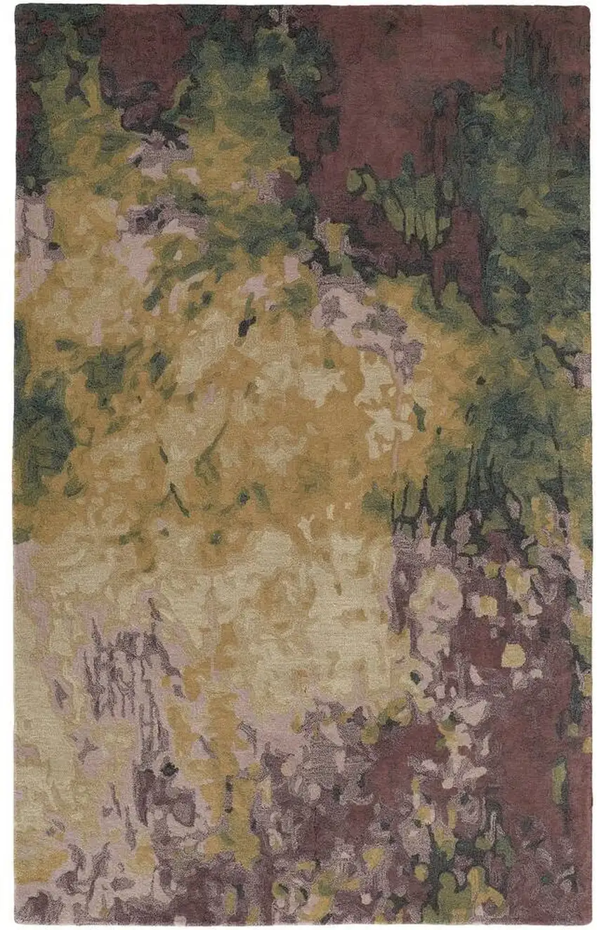 Green and Black Wool Abstract Hand Tufted Area Rug Photo 2