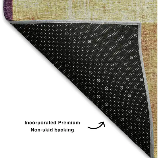 Gold Purple And Red Geometric Washable Area Rug With UV Protection Photo 7
