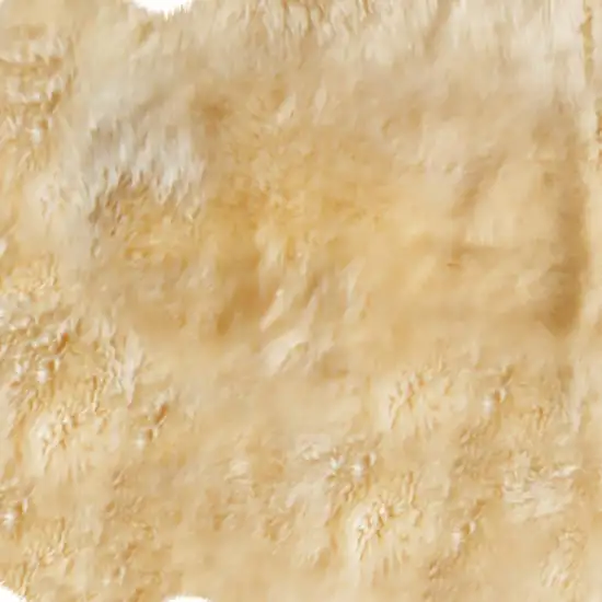 Gold Genuine Sheepskin Animal Print Shag Area Rug Photo 3