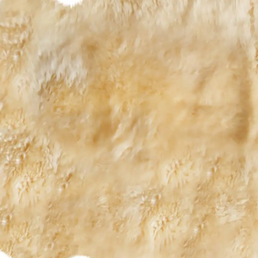 Gold Genuine Sheepskin Animal Print Shag Area Rug Photo 3