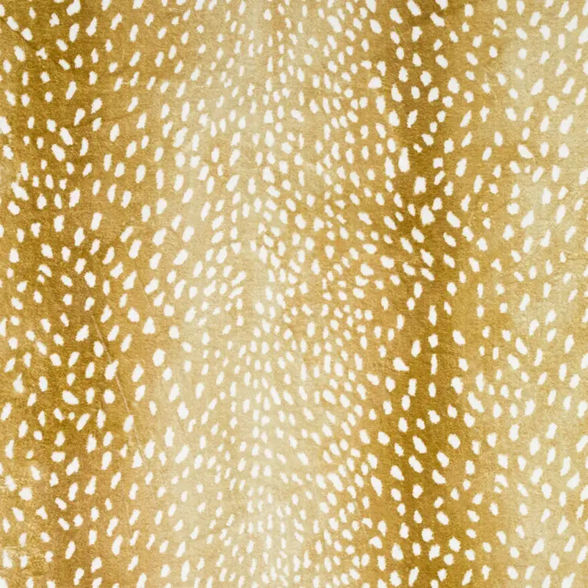 8' X 8' Gold Round Gazelle Print Shag Handmade Non Skid Area Rug Photo 3