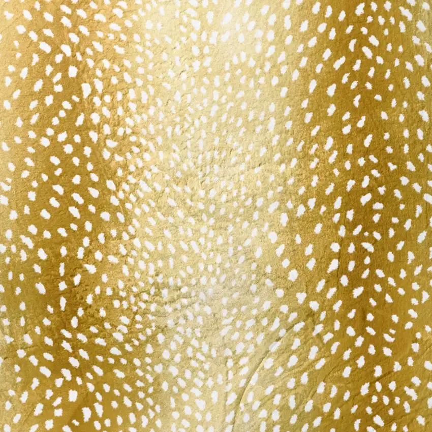8' X 8' Gold Round Gazelle Print Shag Handmade Non Skid Area Rug Photo 5