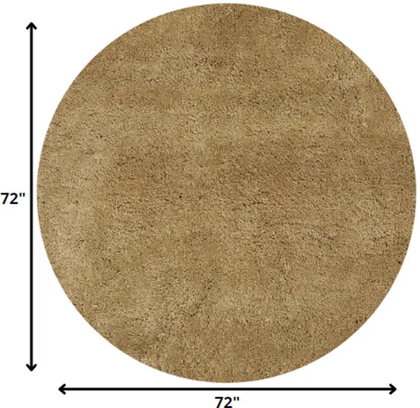 Gold Round Indoor Shag Rug Photo 2