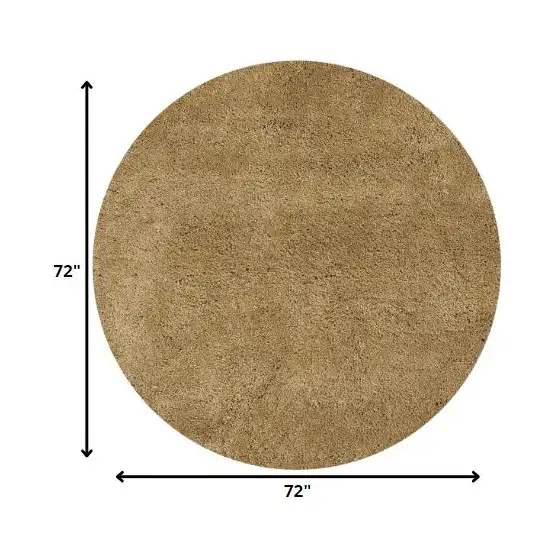 6' Gold Hand Woven Round Rug Photo 4