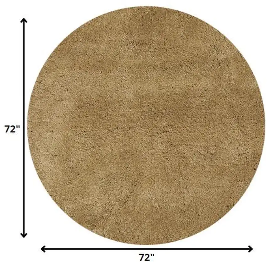 6' Gold Hand Woven Round Rug Photo 4