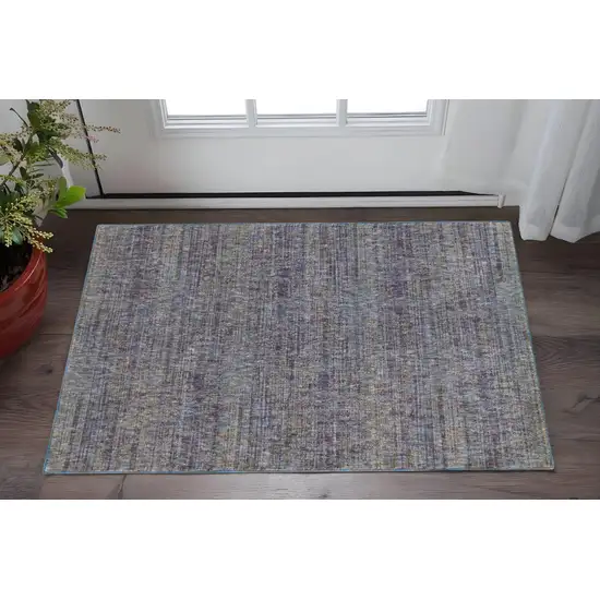 Blue and Ivory Power Loom Area Rug Photo 1