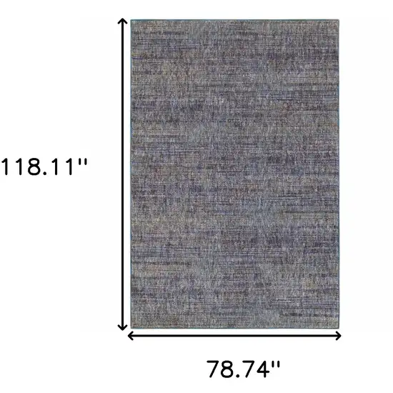 Blue and Ivory Power Loom Area Rug Photo 3