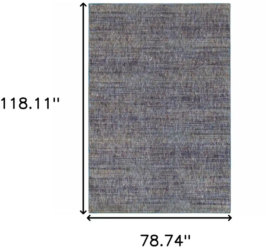 Blue and Ivory Power Loom Area Rug Photo 3