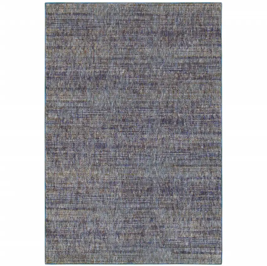 Blue and Ivory Power Loom Area Rug Photo 2