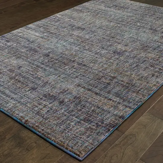 Blue and Ivory Power Loom Area Rug Photo 5