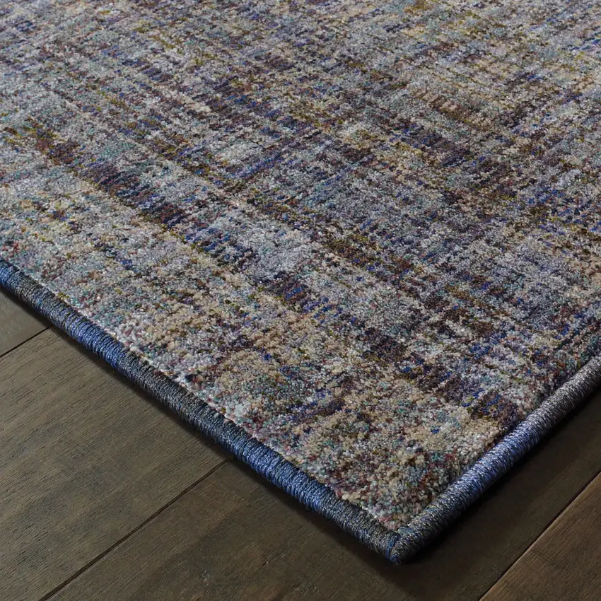 Blue and Ivory Power Loom Area Rug Photo 4