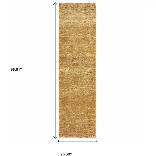 Gold Rust Brown Ivory Purple And Lavender Power Loom Stain Resistant Runner Rug Photo 5