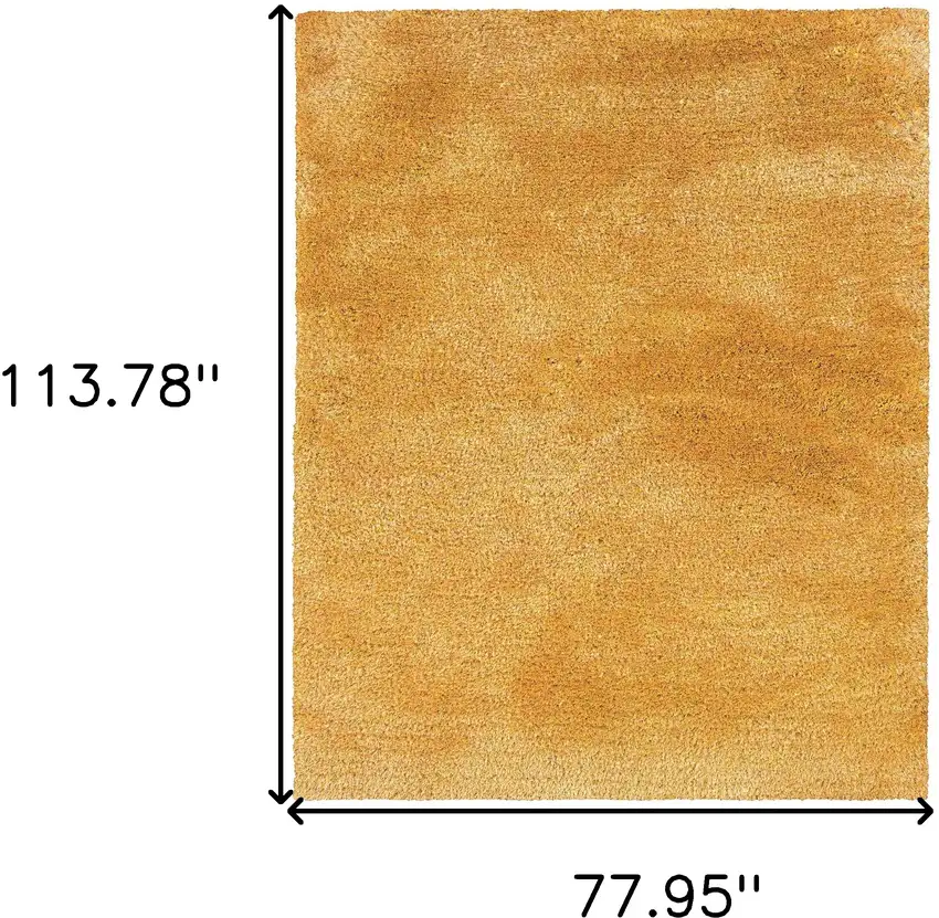 Gold Shag Hand Tufted Area Rug Photo 7