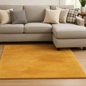 Photo of Gold Shag Hand Tufted Area Rug