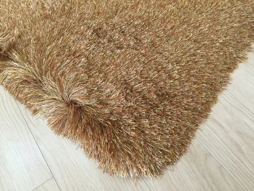Gold Shag Hand Tufted Area Rug Photo 5