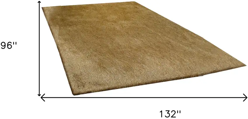 Gold Shag Hand Tufted Area Rug Photo 3