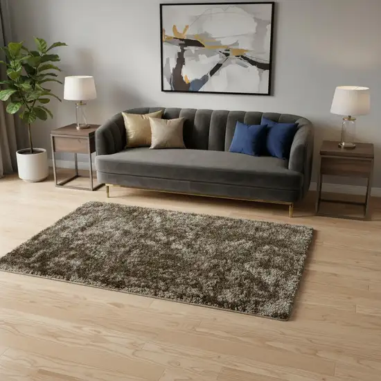 Gold Shag Hand Tufted Area Rug Photo 1