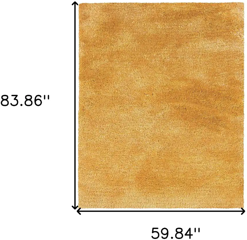 Gold Shag Hand Tufted Area Rug Photo 3