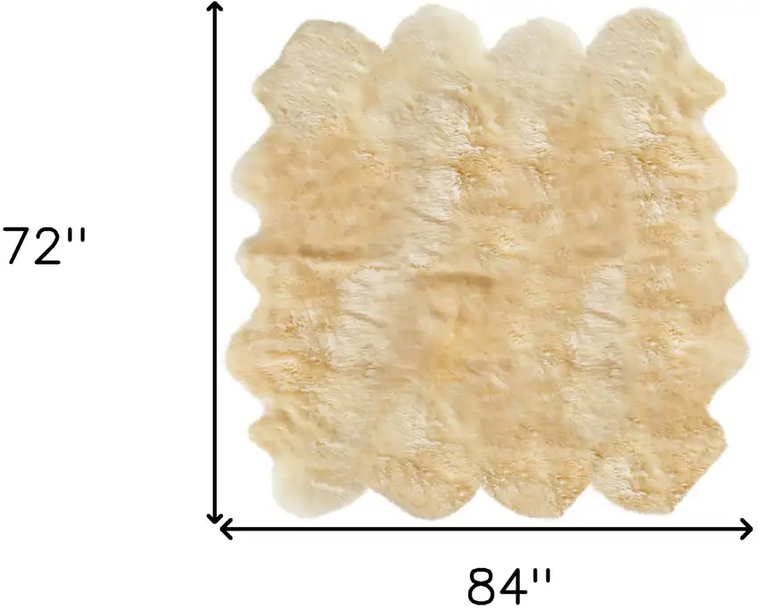 Gold Sheepskin Handmade Area Rug Photo 6