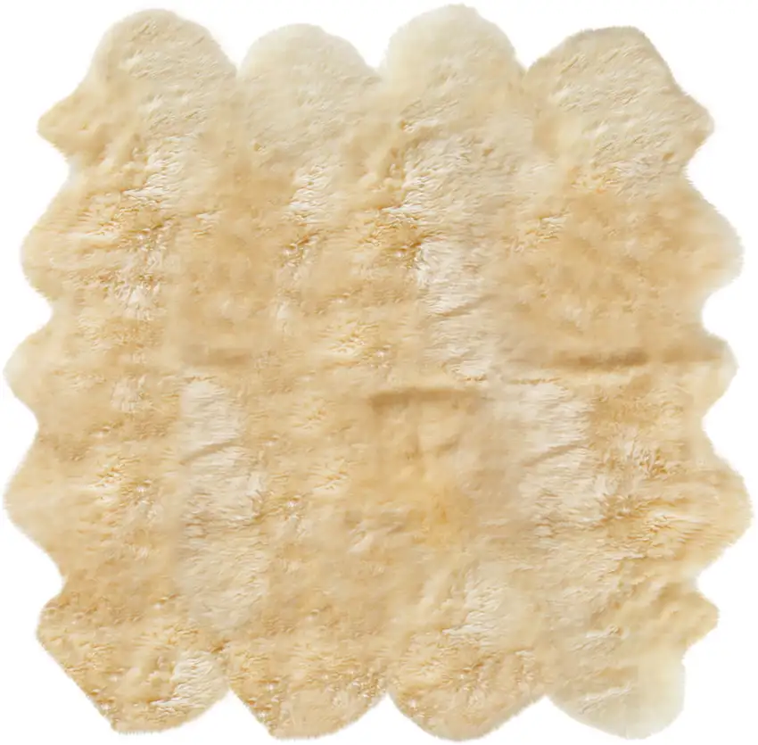 Gold Sheepskin Handmade Area Rug Photo 4