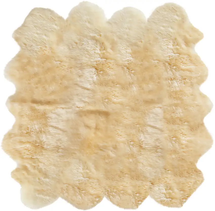 Gold Sheepskin Handmade Area Rug Photo 1