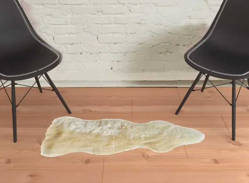 Gold Sheepskin Non Skid Area Rug Photo 9
