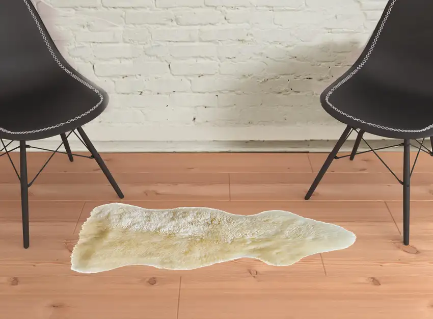 Gold Sheepskin Non Skid Area Rug Photo 2