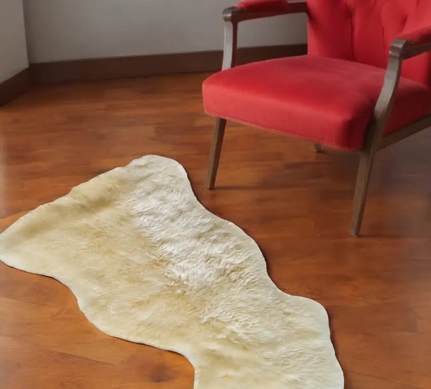 Gold Sheepskin Non Skid Area Rug Photo 1