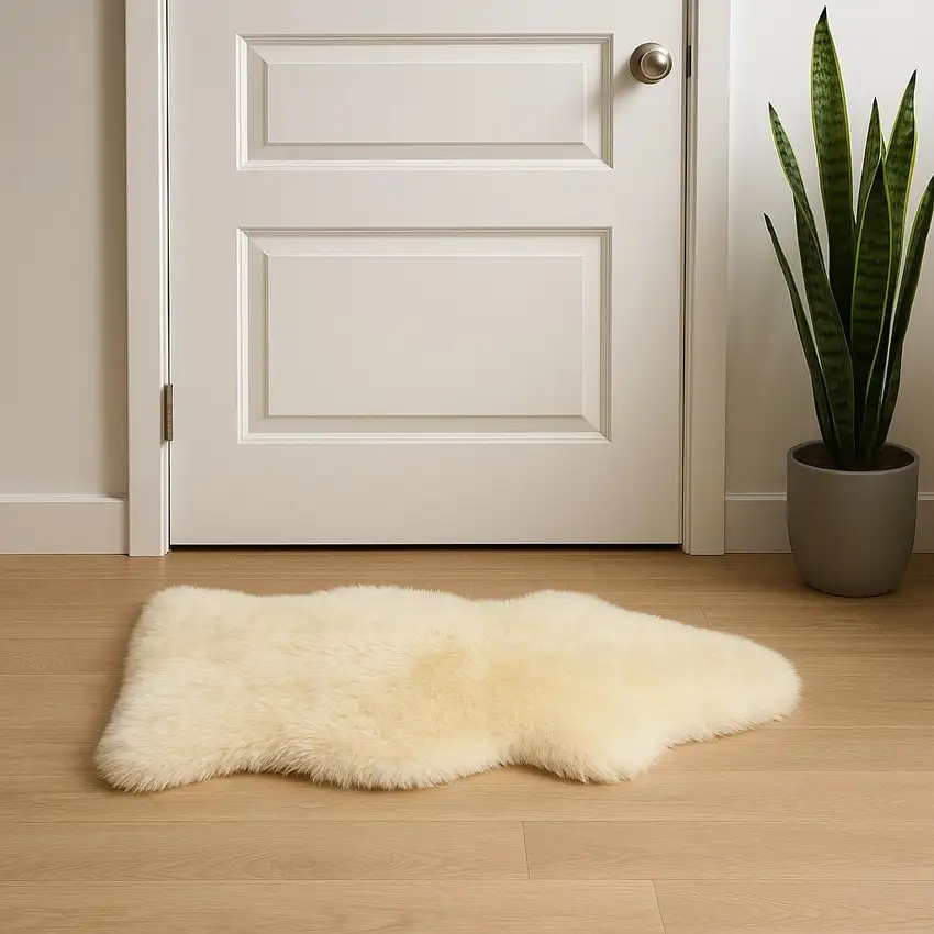 Gold Sheepskin Non Skid Area Rug Photo 1