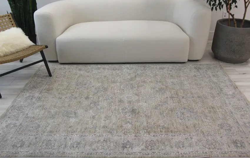 Gold Southwestern Power Loom Stain Resistant Area Rug Photo 9