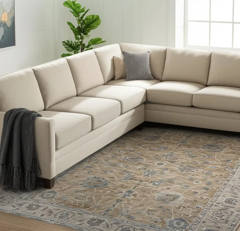 Gold Southwestern Power Loom Stain Resistant Area Rug Photo 1