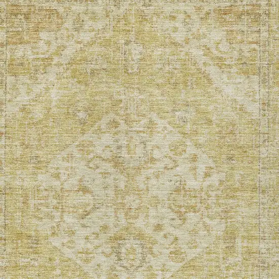 Gold Tan And Beige Oriental Washable Indoor Outdoor Area Rug Photo 5