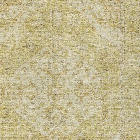Gold Tan And Beige Oriental Washable Indoor Outdoor Area Rug Photo 5