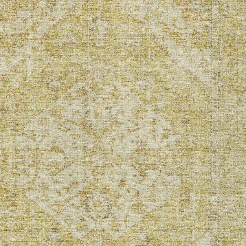 Gold Tan And Beige Oriental Washable Indoor Outdoor Area Rug Photo 5