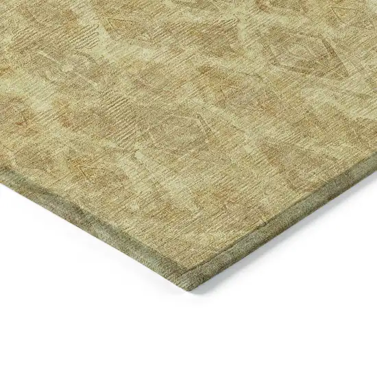 Gold Taupe And Beige Geometric Washable Indoor Outdoor Area Rug Photo 5