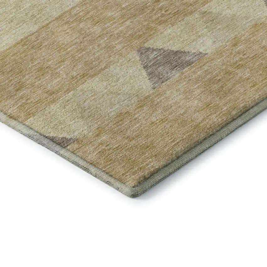 Gold Taupe And Beige Southwestern Washable Area Rug With UV Protection Photo 7