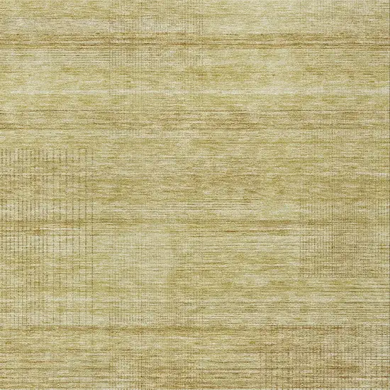 Gold Wheat And Beige Striped Washable Indoor Outdoor Area Rug Photo 6